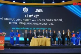 合作协议签约仪式现场。图自越通社