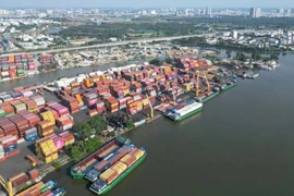 胡志明市平征坊长寿港的货物装卸现场。图自越南人民报