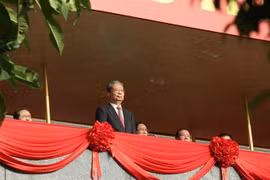 中国全国人大常委会委员长赵乐际出席越南国庆80周年纪念活动。图自越通社
