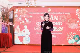 越南驻港澳总领事黎德幸在活动上发言。图自越通社