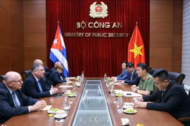 会谈现场。图自越通社