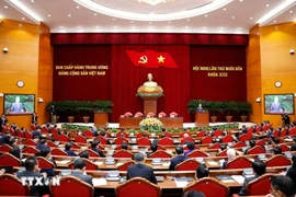 越南共产党第十三届中央委员会第十四次全体会议闭幕。图自越通社