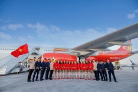 越捷航空迎来新宽体客机 机队规模增至121架。越捷供图