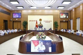 越南国会常务委员会的某场会议。图自越通社