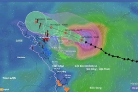第11号台风移动去向。图自越通社