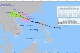 10月5日上午8点，第11号台风的移动情况。图自越通社