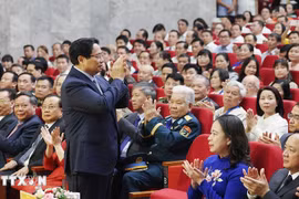 政府总理范明政出席河内市2025—2030年阶段爱国竞赛大会。图自越通社
