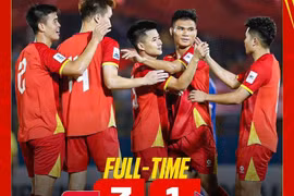 越南国家队以3比1战胜尼泊尔队。图自越通社