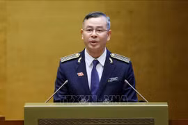 国家审计署审计长吴文俊在国会第十次会议上作了2021-2026任期工作报告。图自越通社