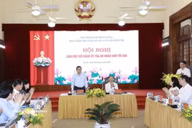 国会主席陈青敏在会议上发言。图自越通社