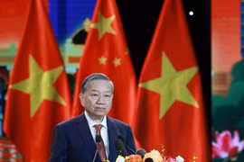 苏林总书记在活动上发言。图自越通社