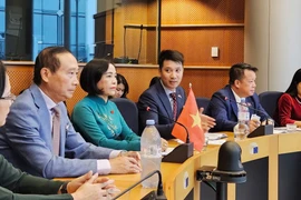 国会副主席阮氏清与比利时联邦参议院第一副议长安德里斯·格雷弗罗伊举行了会谈。图自人民代表报