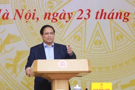 越南政府总理范明政在会上发言。图自越通社