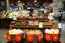 在马来西亚永旺超市的越南商品。图自越通社