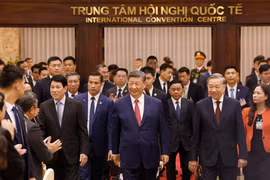 越南领导人为中共中央总书记、国家主席习近平举行隆重欢迎宴会。图自越通社
