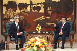越南政府总理范明政会见欧盟委员会（EC）国际海洋治理与可持续渔业司司长费尔南多·安德烈森·吉马良斯。图自越通社
