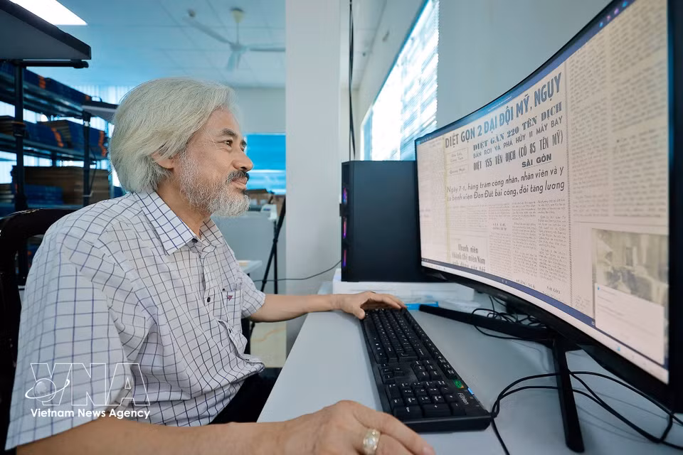 目前，阮飞勇正在推进其报刊文献数字化建设。图自越通社