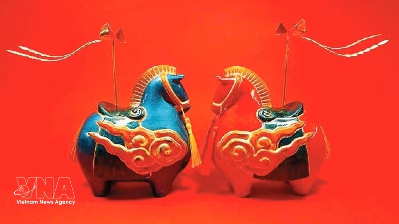 “梅花骏马”作品 图自越通社