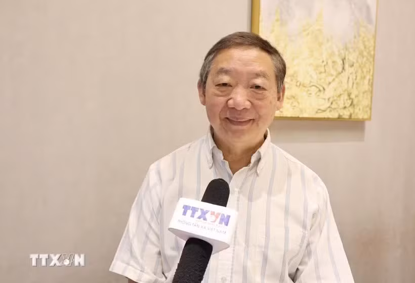 中国云南省社会科学院南亚—东南亚研究所名誉所长朱振明教 图自越通社