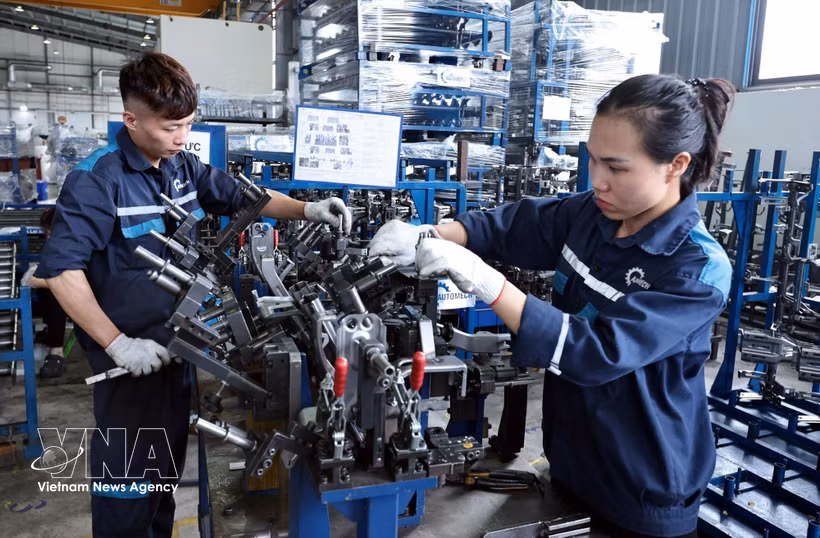 AUTOMECH机械设备与解决方案股份公司（北宁省廷湛工业区）年营业收入约1万亿越盾，为超过600名劳动者提供就业岗位。图自越通社。