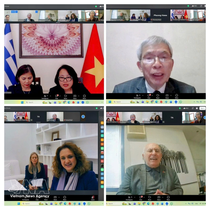越南驻希腊大使馆组织线上对接会 图自越通社
