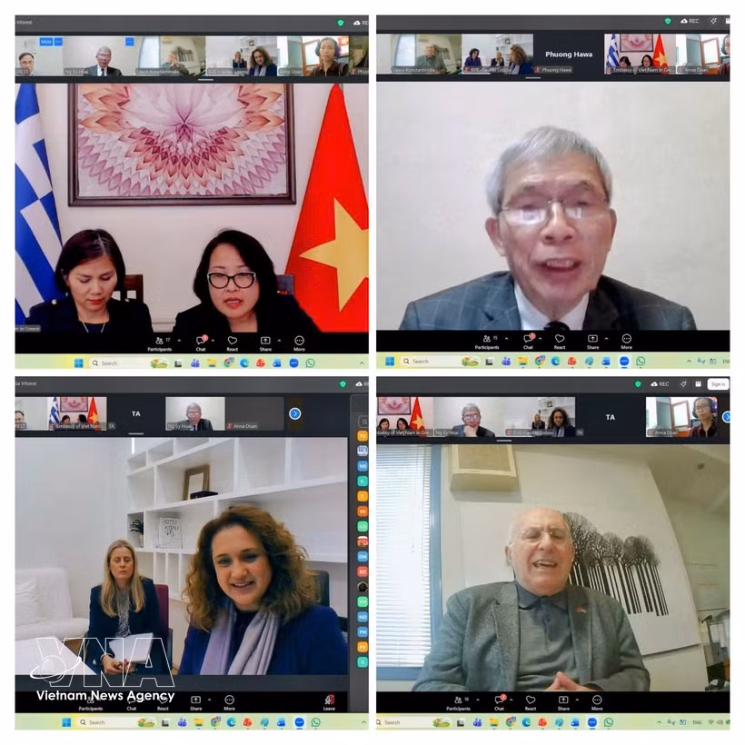 越南驻希腊大使馆组织线上对接会 图自越通社