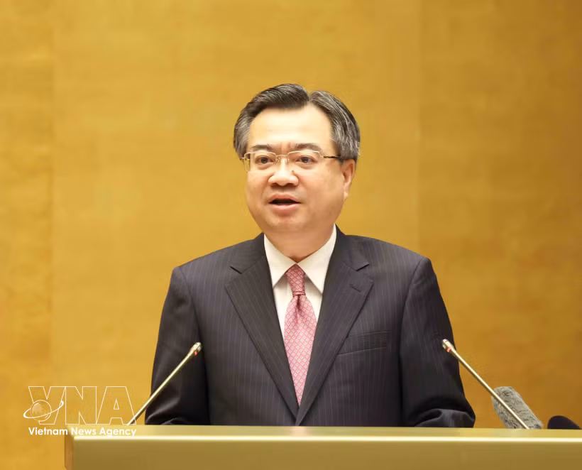 越共中央政策与战略部部长阮青议。图自越通社