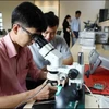 具备高质量人力资源，才能发展科技，创造新发展动力。图为：胡志明市理工大学微芯片与高频系统实验室的教师与学生。（图：thanhnien.vn）