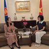 越南常驻东盟代表团团长孙氏玉香大使接受越通社驻雅加达记者的采访。图自越通社