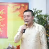 越南驻老挝国防武官潘友胜大校致辞 图自越通社