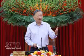 越共中央总书记、国家主席、指导委员会主任苏林主持会议。图自越通社