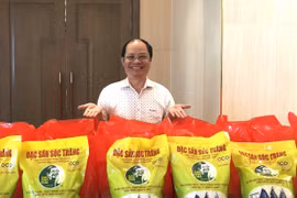 “郭翁ST25大米”（Gạo Ông Cua ST25）品牌的大米产品。图自越通社