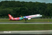 亚航飞机。图自AFP/越通社