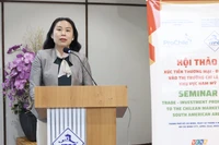 ITPC副主任胡氏鹃发表讲话。图自越通社