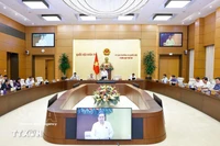 越南国会常务委员会某会议场景。图自越通社