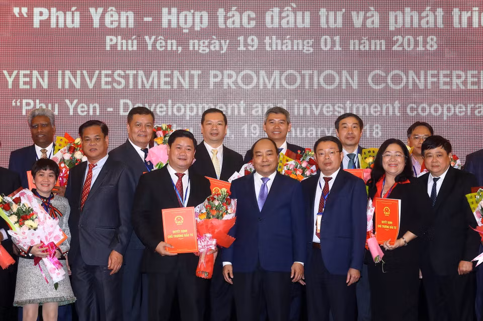 越南政府总理阮春福出席2018年富安省投资促进会。越通社记者 统一 摄