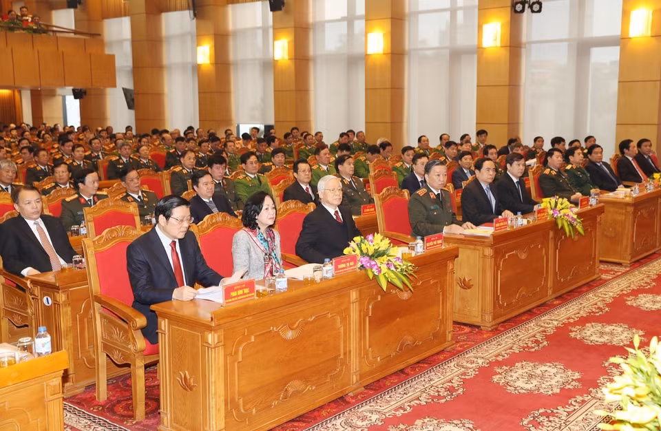 越共中央总书记阮富仲出席会议。越通社记者智勇 摄