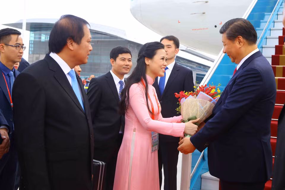 中共中央总书记、国家主席习近平欢迎仪式。（图片来源：越通社）