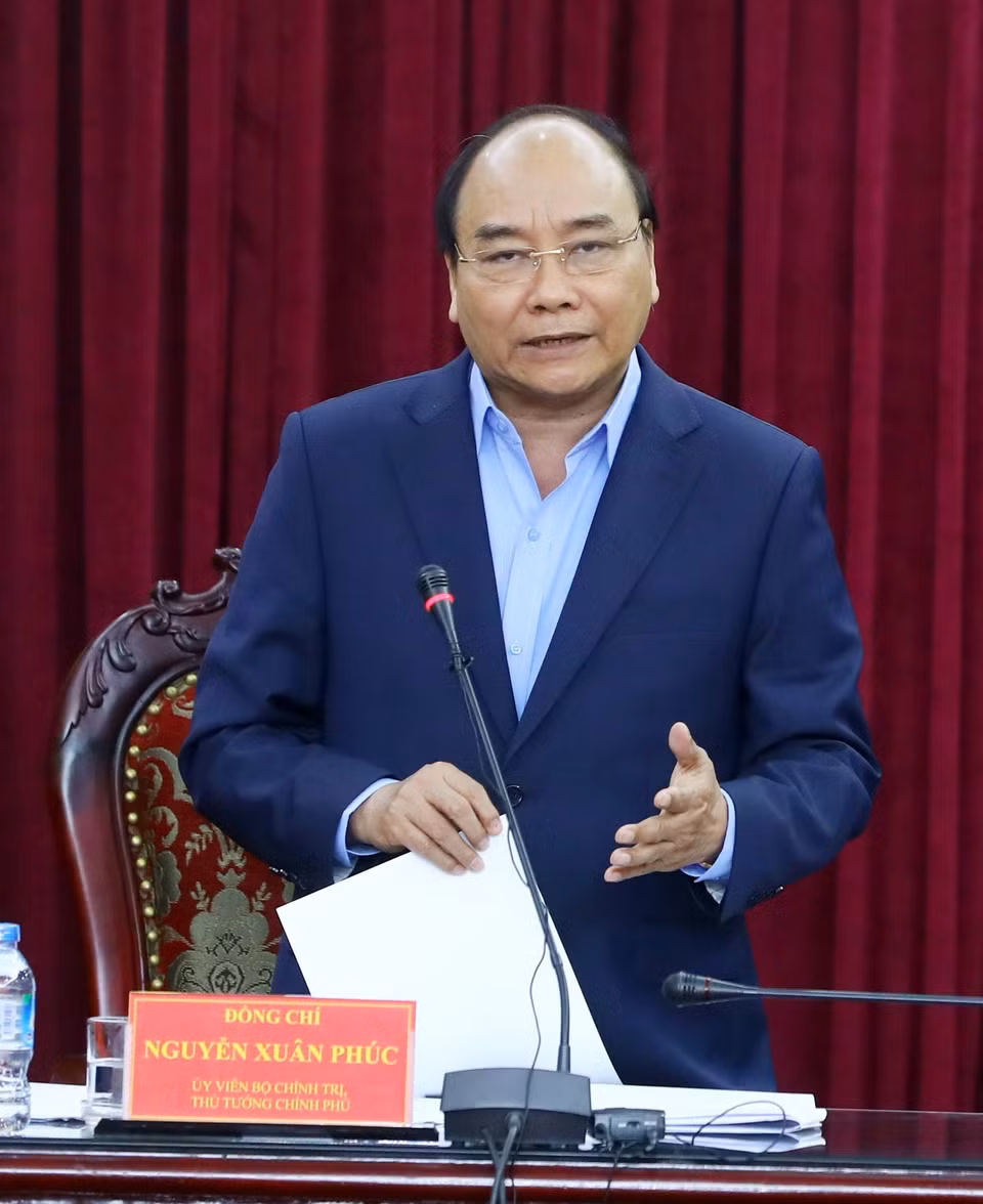 阮春福在会上发言。（图片来源：越通社）