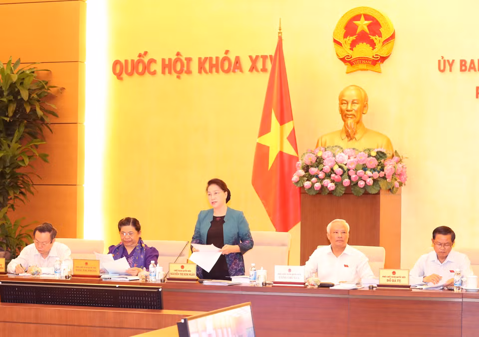 阮氏金银致开幕词。（图片来源：越通社）