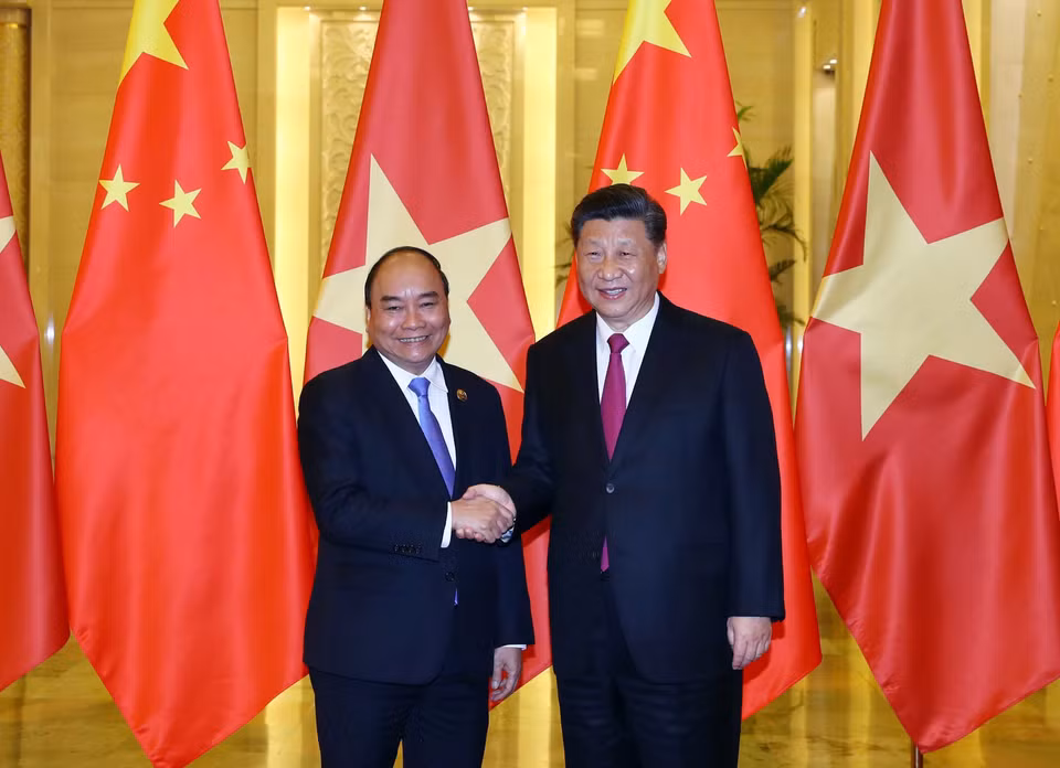 政府总理阮春福会见中共中央总书记、国家主席习近平。越通社记者 统一 摄