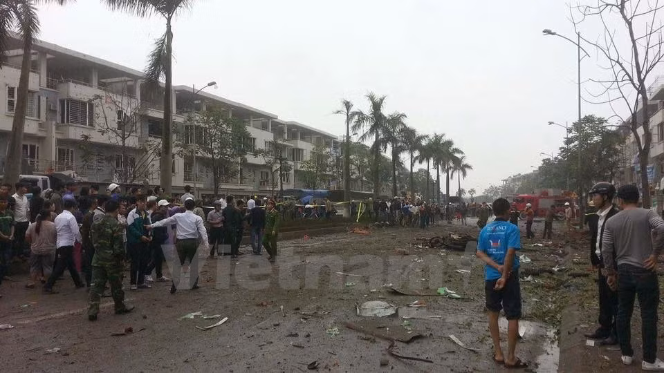 爆炸事件现场（图片来源：越通社）