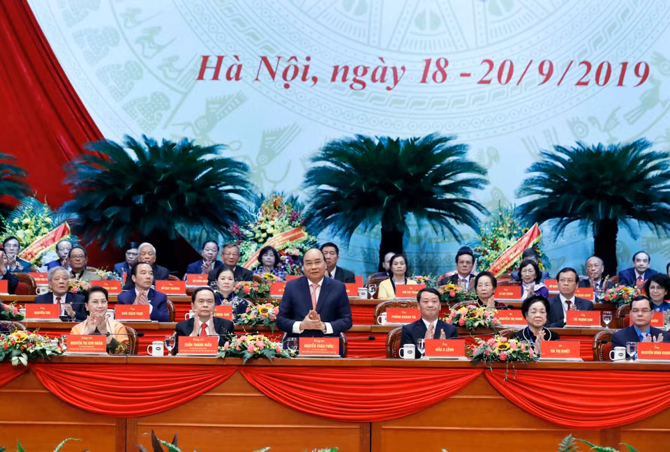越南政府总理阮春福出席大会并发表讲话。图自越通社