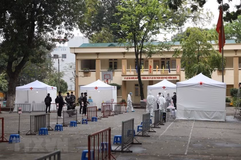 快速检测点不仅可以大大减少等待结果的时间，还可以减轻被他人传染的机会。越通社记者 青松 摄
