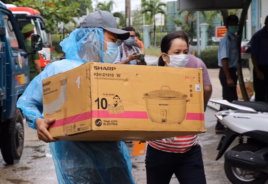 医院的粮食、必用品供应充足。图自越通社