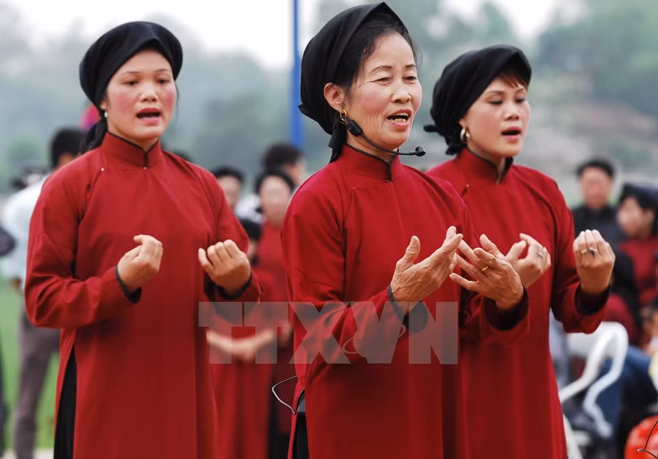 2011年和2012年，联合国教科文组织将越南富寿省的春曲列入“急需保护的非物质文化遗产”名录。（图片来源：越通社）