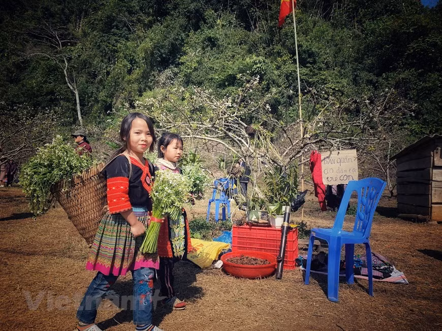 农业产品在旅游景区销售。Vietnam+记者春梅摄