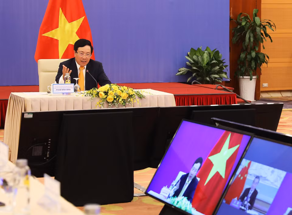 越中双边合作指导委员会第十二次会议以视频形式举行。越通社记者 林庆 摄