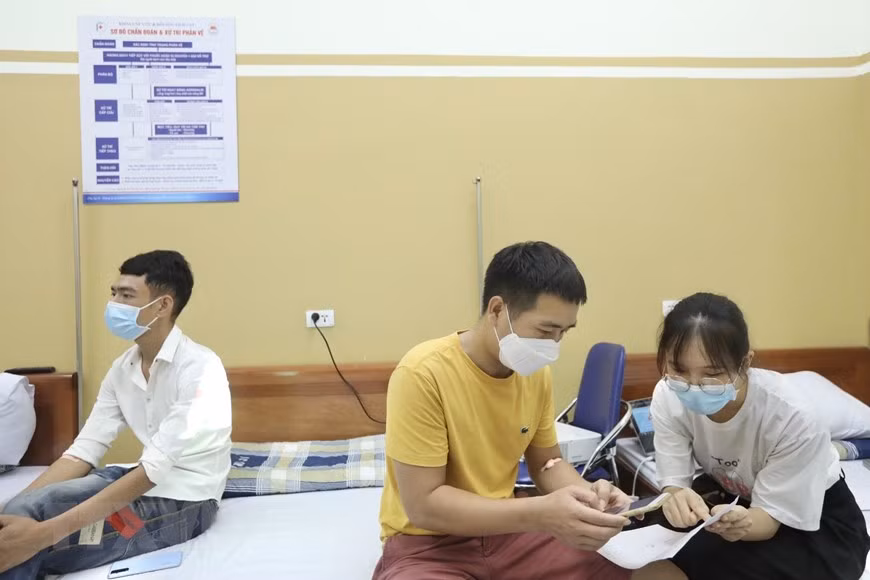 注射后留观区。图自：越通社