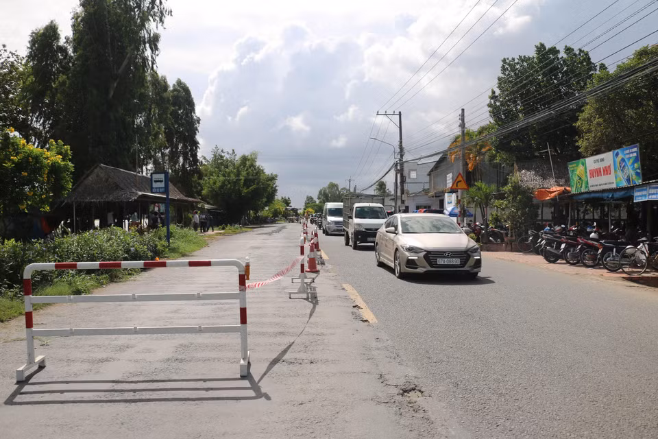 山体滑坡风险等级高的路段。越通社发 